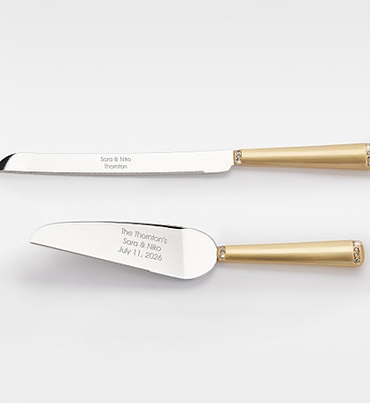 Engraved Gold Princess Cake Server Set by Jessie James Decker