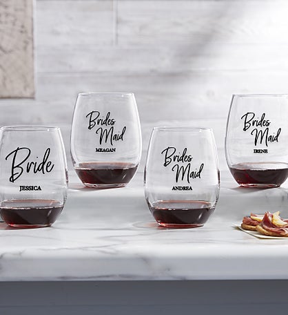 Personalized Wedding Party Wine Glasses by Jessie James Decker