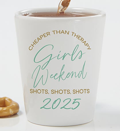 Kittenish Girls Trip Personalized Ceramic Shot Glass