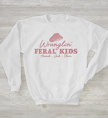 Personalized Wranglin' Feral Kids Crewneck Sweatshirt by Jessie James Decker