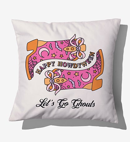 Personalized Spooky Boots Velvet Throw Pillow by Jessie James Decker