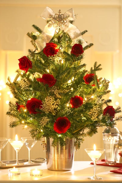 tabletop trees with Tree with Roses