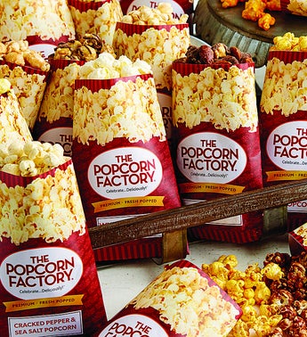 The Popcorn Factory 18-Pack Popcorn Sampler