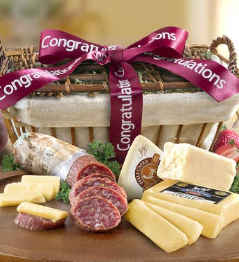 Congratulations Sausage  Cheese Gift Basket