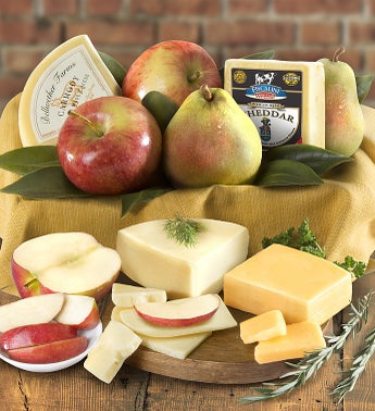 Fresh Fruit  Cheese Gourmet Basket - gluten free