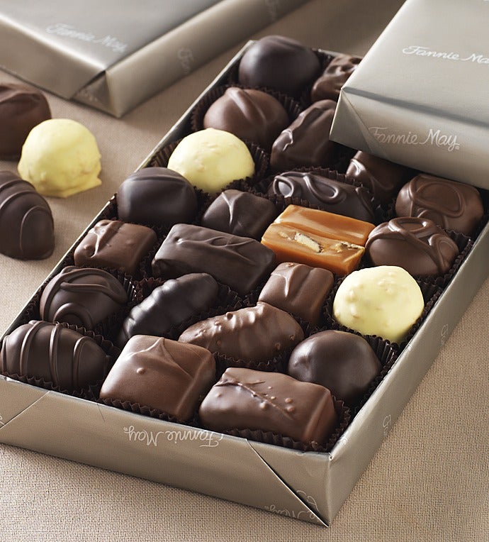 Fannie May Milk & Dark Asst Chocolates gluten free