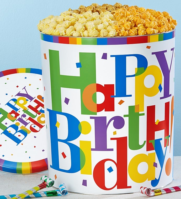 The Popcorn Factory Big Birthday Popcorn Tin