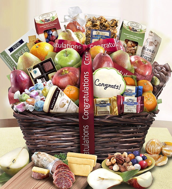 Congratulations Fruit & Sweets Gift Basket