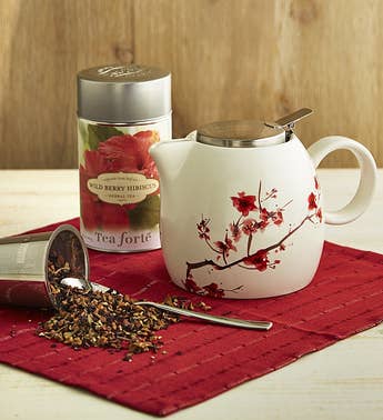 Tea Forte Cherry Blossom Teapot  Tea