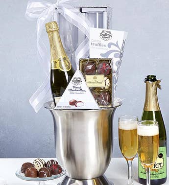 Celebrate Sparkling Wine Chiller Gift with Flutes