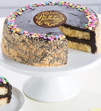 Bake Me a Wish Golden Fudge Happy Birthday Cake
