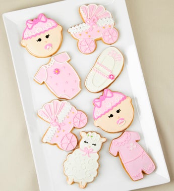 Welcome Baby Girl Artisan Iced Cookies