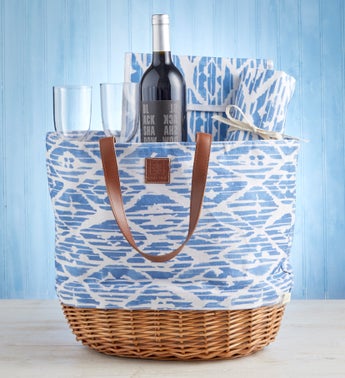 Moms Picnic Tote with Wine