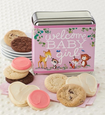Cheryls Welcome Baby Girl Assorted Tin