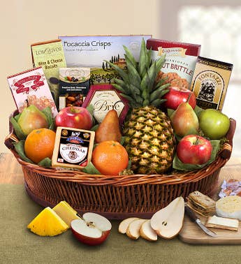 Ripe River Fruit  Cheese Gift Basket