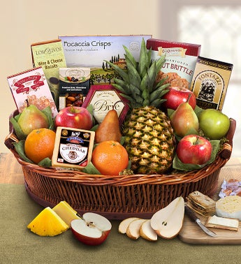 Ripe River Fruit  Cheese Gift Basket