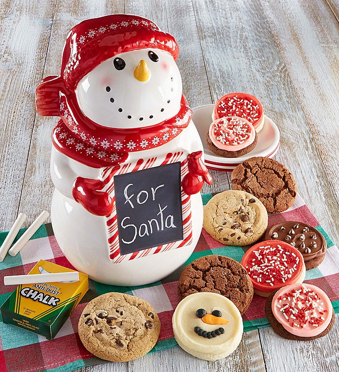Collector's Edition Snowman Chalkboard Cookie Jar