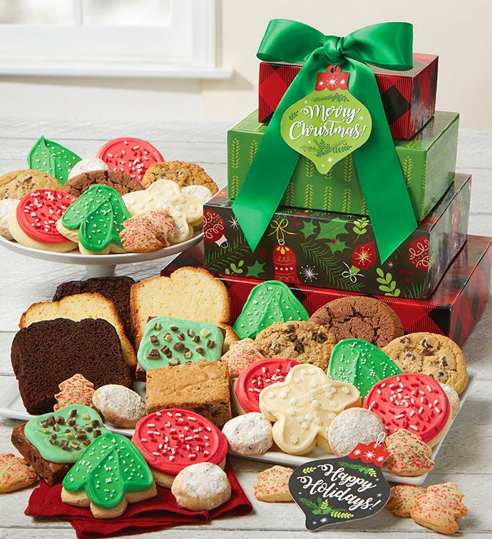 Happy Holidays Bakery Gift Tower