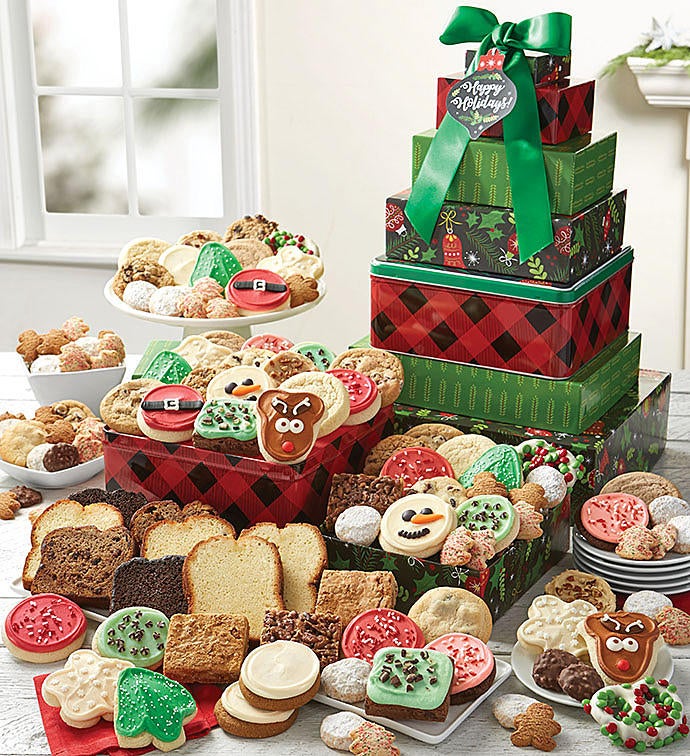 Happy Holidays Stately Gift Tower