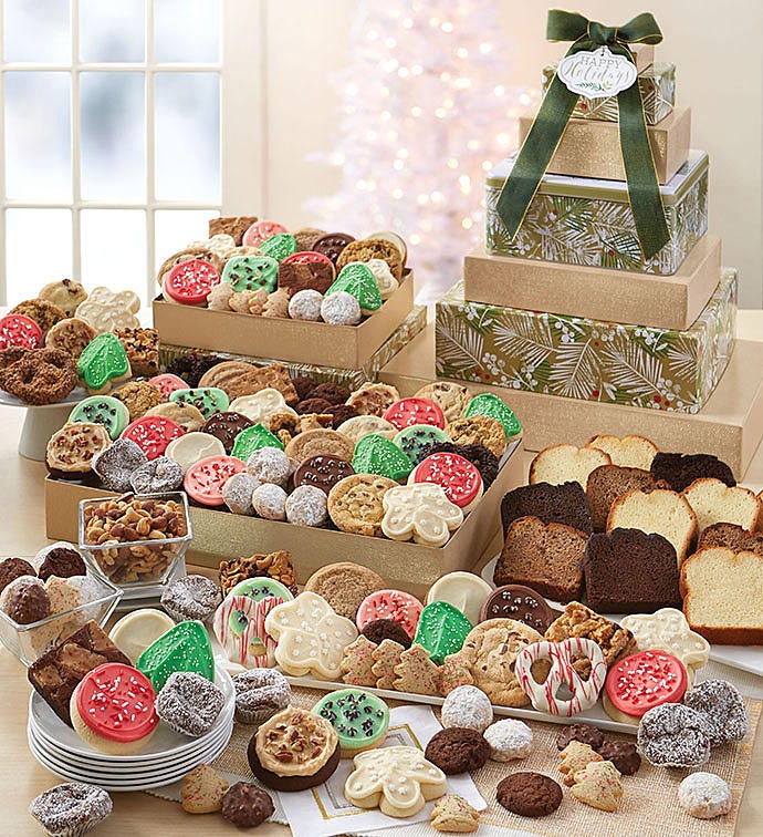 Happy Holidays Sparkling Deluxe Gift Tower