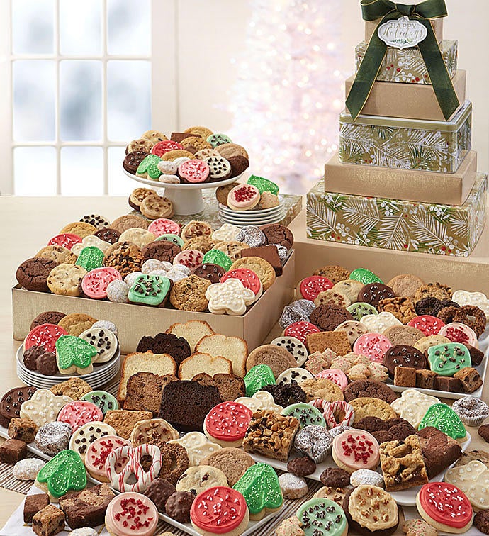 Happy Holidays Sparkling Elite Gift Tower