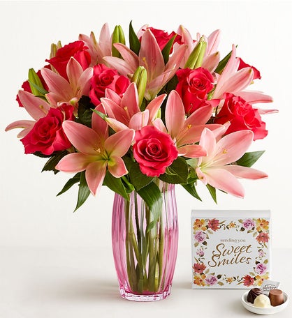 Magnificent Pink Rose & Lily Bouquet