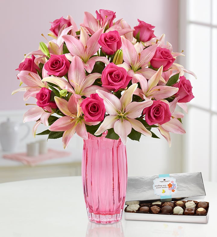 Magnificent Pink Rose and Lily