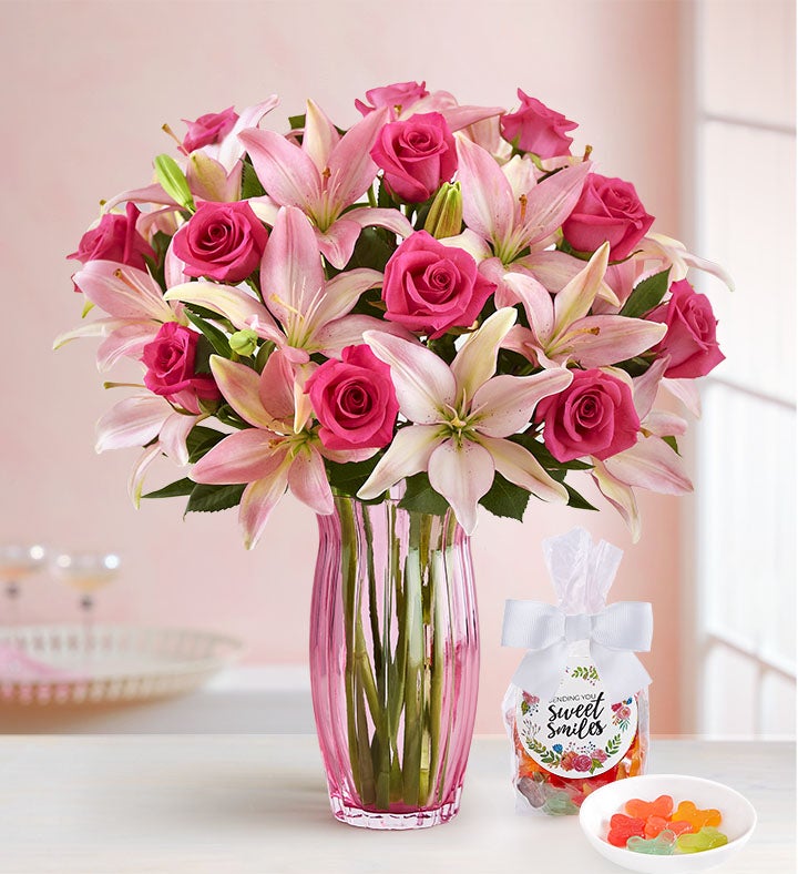 Magnificent Pink Rose & Lily Bouquet