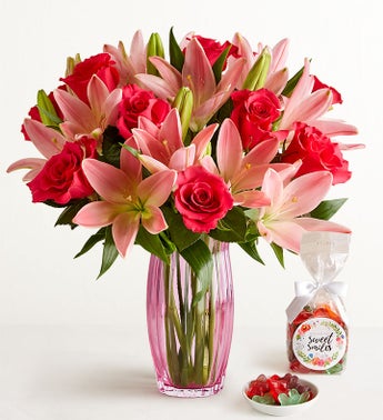 Magnificent Pink Rose  Lily Bouquet