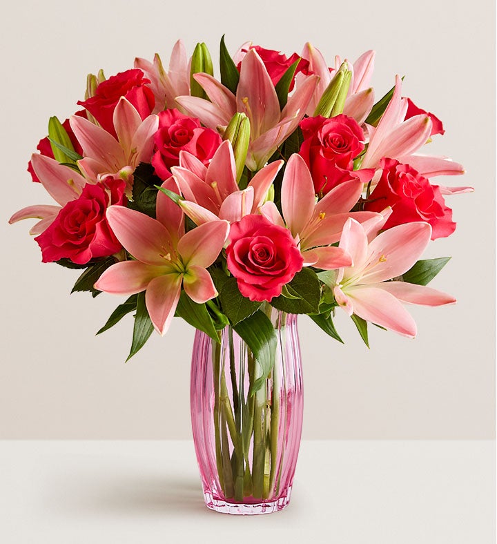 Magnificent Pink Rose & Lily Bouquet