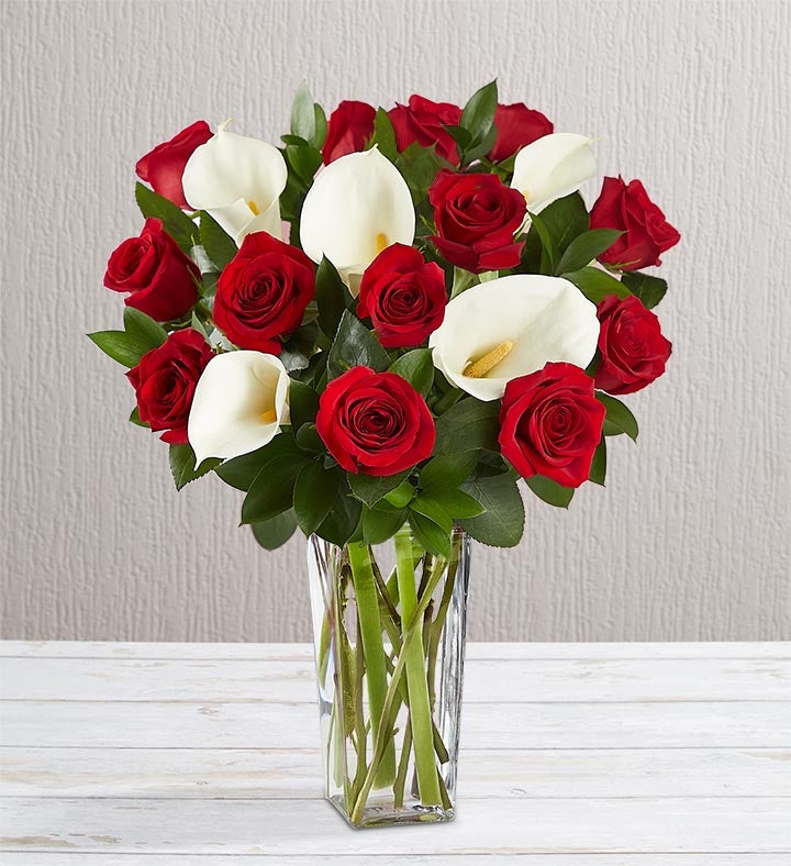 Holiday Red Rose & Calla Lily Bouquet