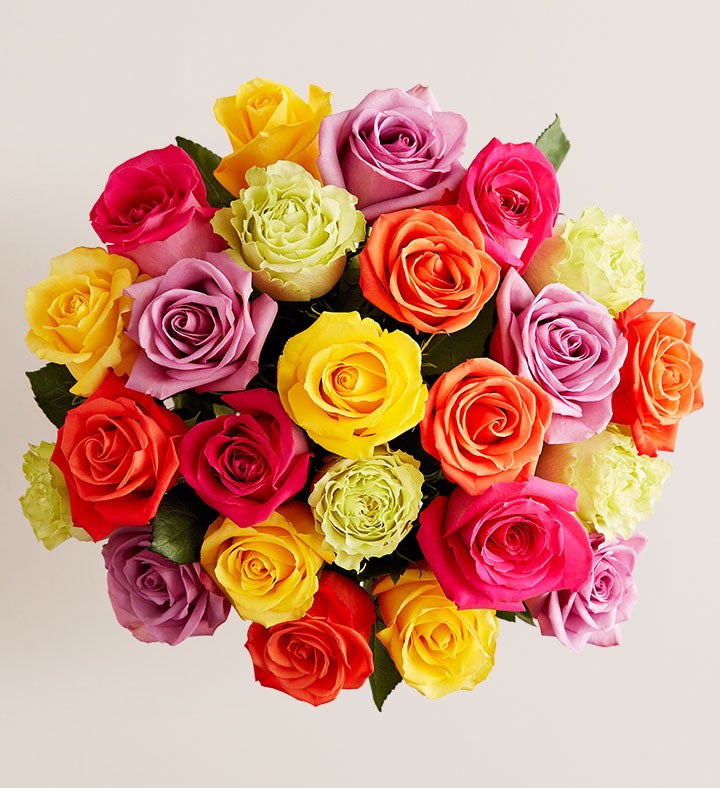 Two Dozen Assorted Roses for Romance