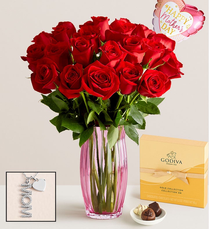 Two Dozen Red Roses for Mother's Day