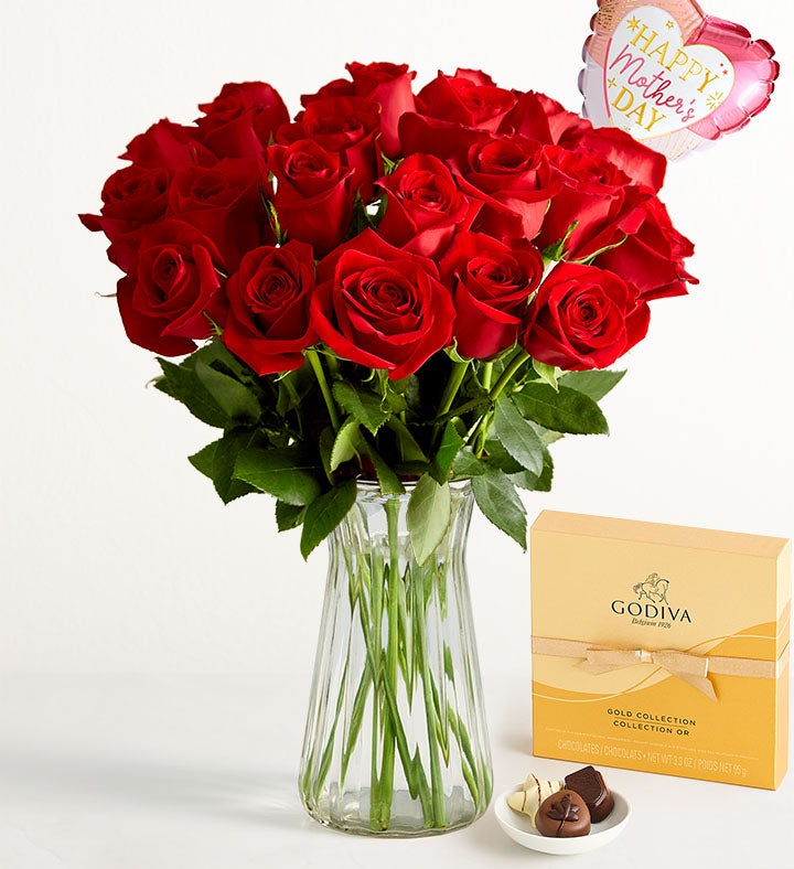 Two Dozen Red Roses for Mother's Day