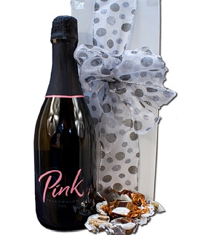Pink Sparkling Wine With Chocolates Gift Box