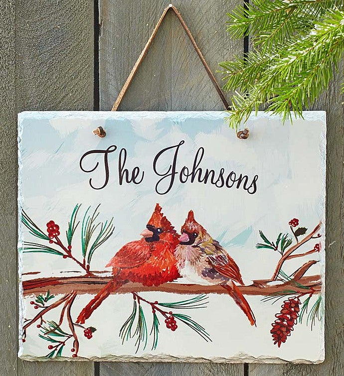 Personalized Cardinal Family Slate Sign