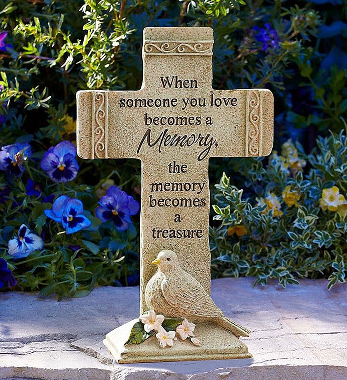 Someone You Love Memory Cross and Candle| 1800Flowers.com - 139674