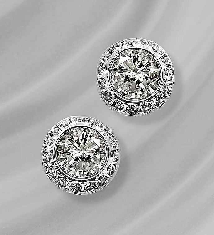 Swarovski Angelic stud earrings, Round cut, White, Gold-tone plated 5505470  - Morré Lyons Jewelers