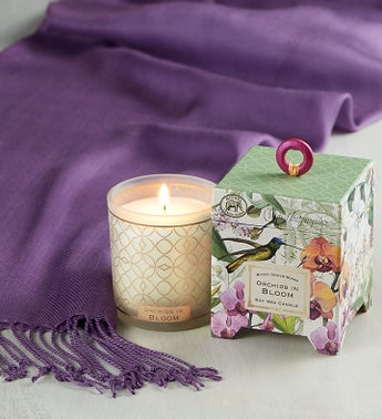 Orchid Candle with Pashmina Scarf