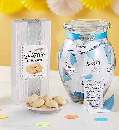 KindNotes Glass Keepsake Gift Jar with Positive Thoughts - Birthday Balloon  Simple Birthday Design