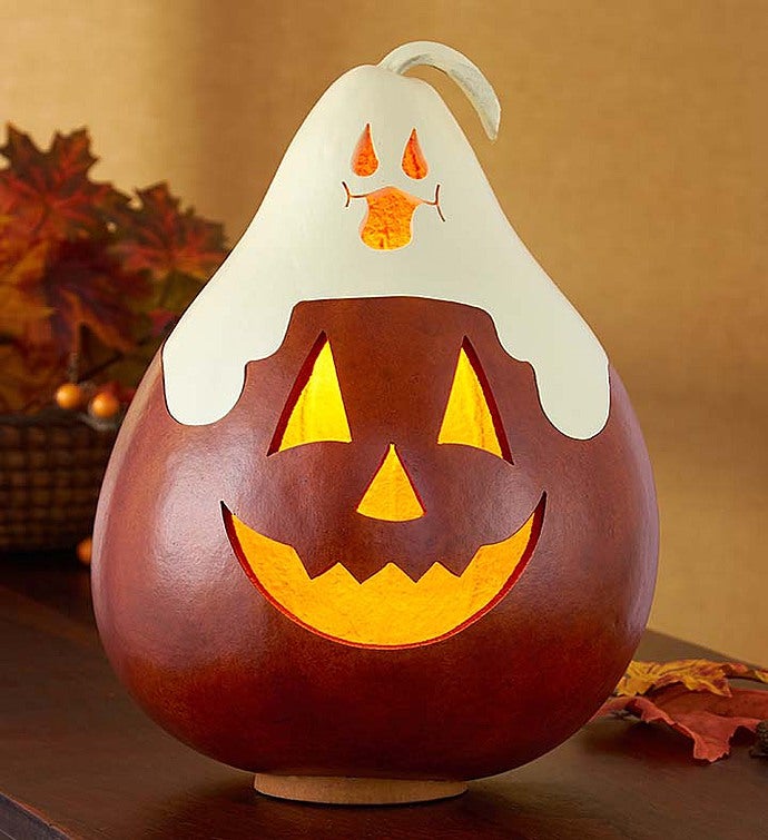 ‘Casper Jack’ Artisan Lighted Gourd