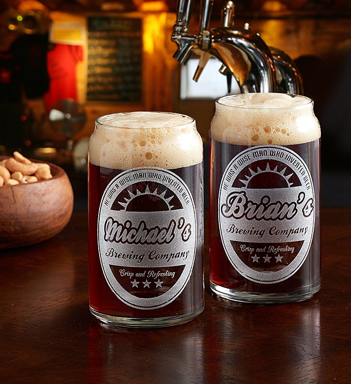 Personalized Beer Can Glass - Set of 2