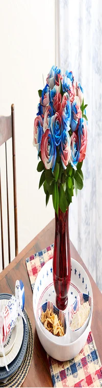 Kaleidoscope Roses, Red, White & Blue