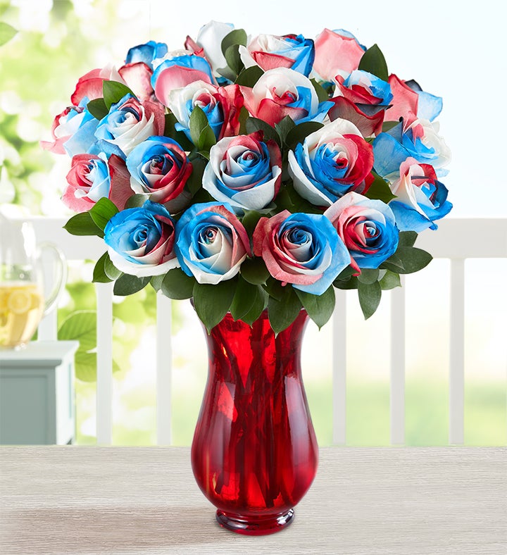 Kaleidoscope Roses   Red, White & Blue