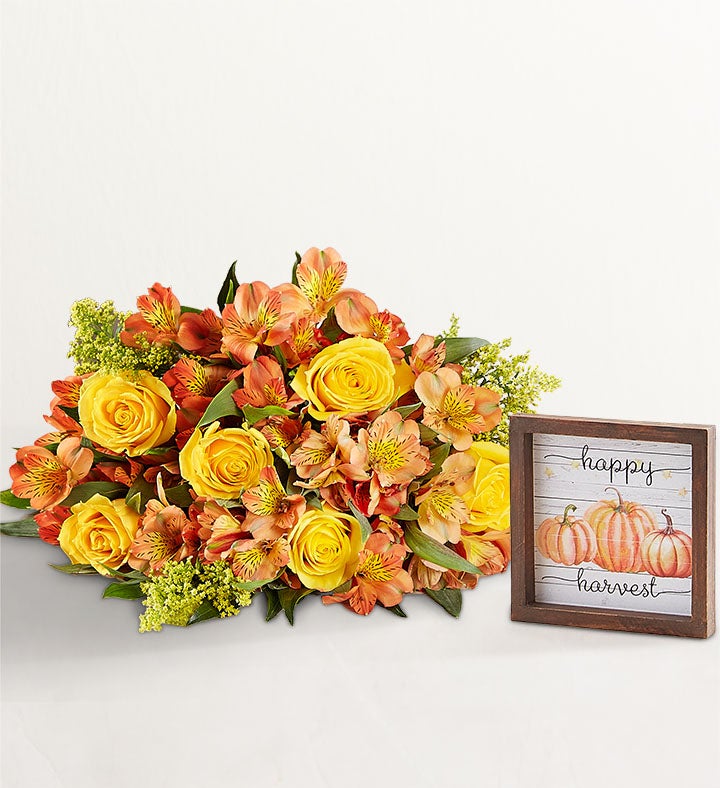 Fall Rose & Peruvian Lily Bouquet
