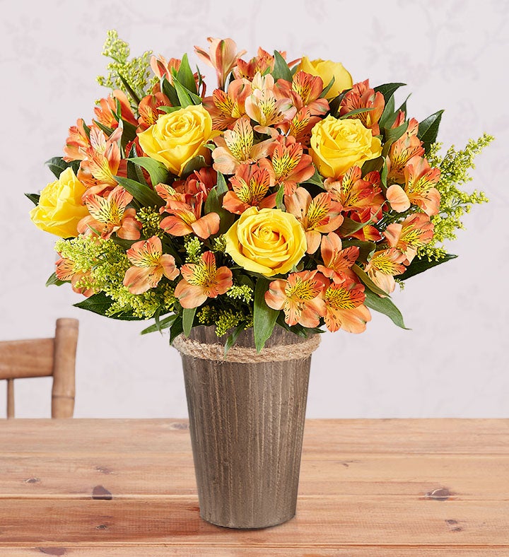 Fall Rose & Peruvian Lily Bouquet