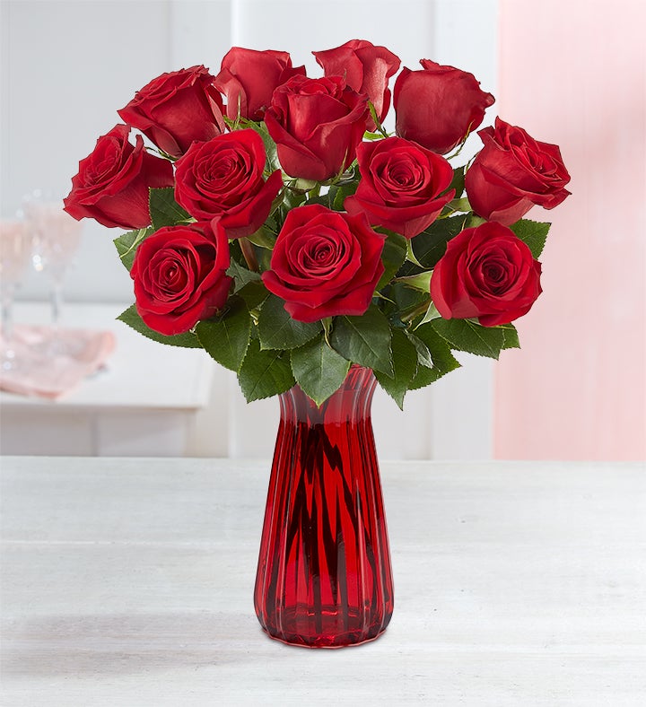 One Dozen Romantic Red Roses | 1800Flowers.com - 142433