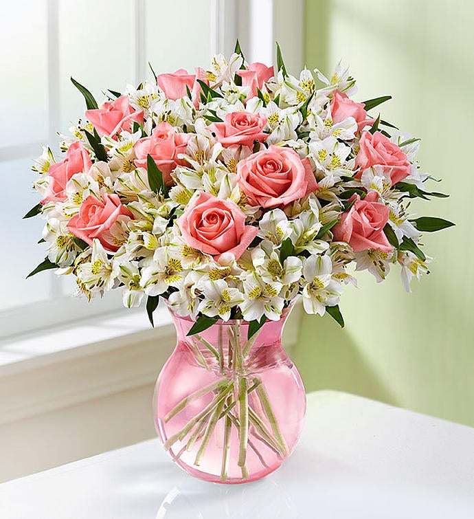 Graceful Pink Rose & Peruvian Lily