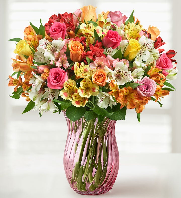 Assorted Roses & Peruvian Lilies + Free Shipping