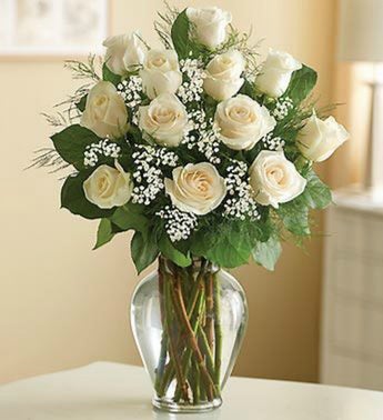 12 White Roses